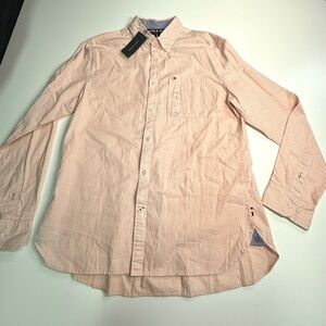 Tommy Hilfiger Men’s Pink Striped Button Down Shirt NWT Size Large